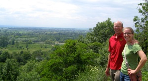 my dad and I, overlooking the Prut River valley in my PC post of Sniatyn, Ukraine (May 2012)
